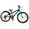 Volare Rocky Kinderfiets - 20 inch - Blauw Zwart - 85% afgemonteerd - 6 speed - Prime Collection