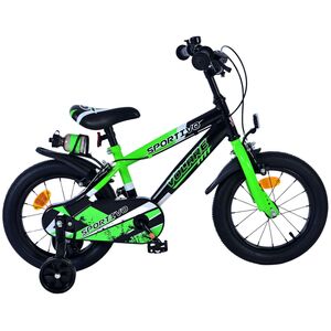 Volare Sportivo Kinderfiets - Jongens - 14 inch - Groen Zwart - Twee Handremmen