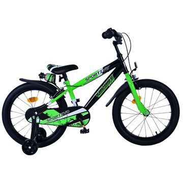 Volare Sportivo Kinderfiets - Jongens - 18 inch - Groen Zwart - Twee Handremmen