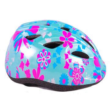 Volare Kinder Fietshelm Groen Roze Bloemetjes  XS 47-51 cm extra klein model