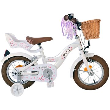 Volare Blossom Kinderfiets - Meisjes - 12 inch - Wit - Twee handremmen