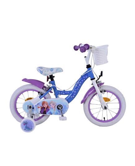 Disney Frozen 2 Kinderfahrrad - Mädchen - 14 Zoll - Blau/Lila - Zweihandbremsen