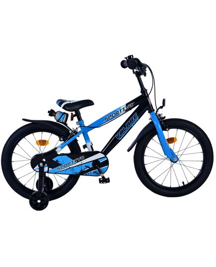 Volare Sportivo Kinderfiets - Jongens - 18 inch - Blauw Zwart - Twee Handremmen