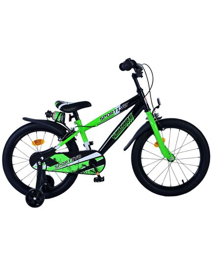 Volare Sportivo Kinderfiets - Jongens - 18 inch - Groen Zwart - Twee Handremmen
