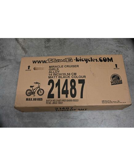 Volare Miracle Kinderfiets - Meisjes - 14 inch - Mat Zwart - Prime Collection