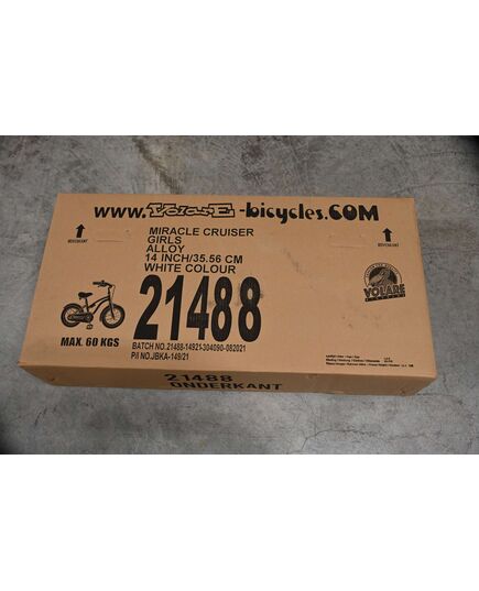 Volare Miracle Kinderfiets - Meisjes - 14 inch - Wit - Prime Collection