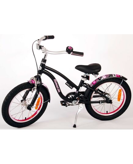Volare Miracle Cruiser Kinderfiets - Meisjes- 16 inch - Mat Zwart - Prime Collection