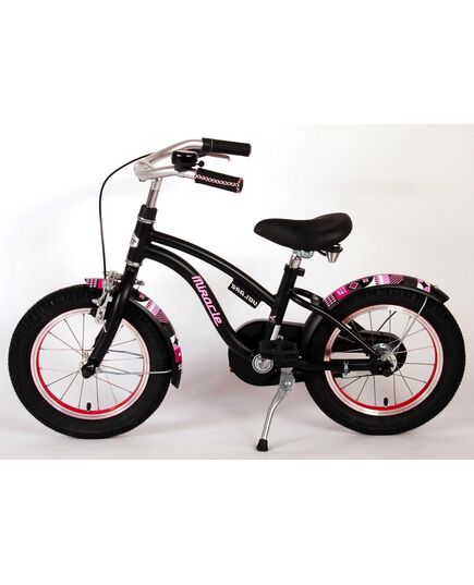Volare Miracle Kinderfiets - Meisjes - 14 inch - Mat Zwart - Prime Collection