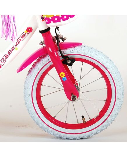 Volare Ashley Kinderfiets - Meisjes - 14 inch - Wit - 95% afgemonteerd