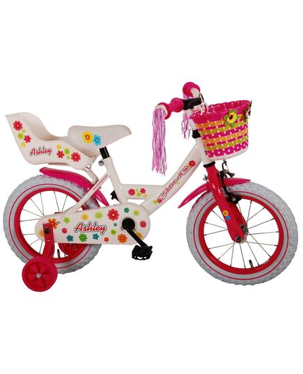 Volare Ashley Kinderfiets - Meisjes - 14 inch - Wit - 95% afgemonteerd