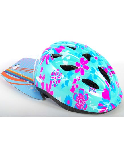Volare Kinder Fietshelm Groen Roze Bloemetjes  XS 47-51 cm extra klein model