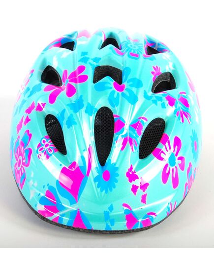 Volare Kinder Fietshelm Groen Roze Bloemetjes  XS 47-51 cm extra klein model