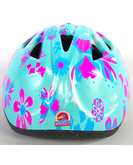 Volare Kinder Fietshelm Groen Roze Bloemetjes  XS 47-51 cm extra klein model