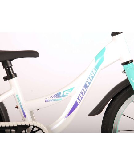 Volare Glamour Kinderfiets - Meisjes - 16 inch - Parelmoer Mint Groen - Prime Collection