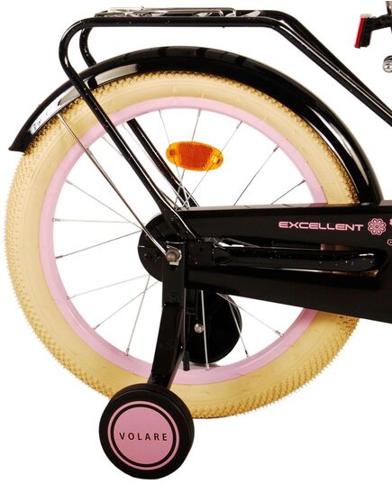 Volare Excellent Kinderfiets - Meisjes -18 inch - Zwart - 95% afgemonteerd