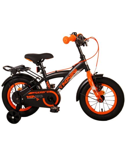 Volare Thombike Kinderfahrrad – Jungen – 12 Zoll – Schwarz Orange – Zwei Handbremsen