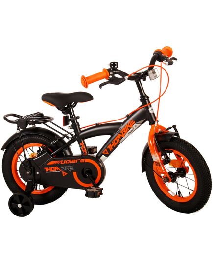 Volare Thombike Kinderfahrrad – Jungen – 12 Zoll – Schwarz Orange – Zwei Handbremsen