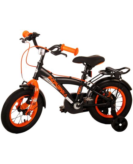 Volare Thombike Kinderfahrrad – Jungen – 12 Zoll – Schwarz Orange – Zwei Handbremsen