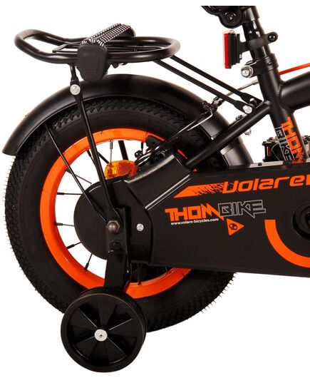 Volare Thombike Kinderfahrrad – Jungen – 12 Zoll – Schwarz Orange – Zwei Handbremsen