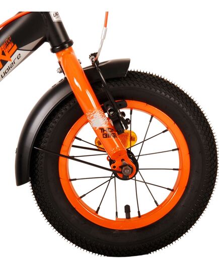 Volare Thombike Kinderfahrrad – Jungen – 12 Zoll – Schwarz Orange – Zwei Handbremsen