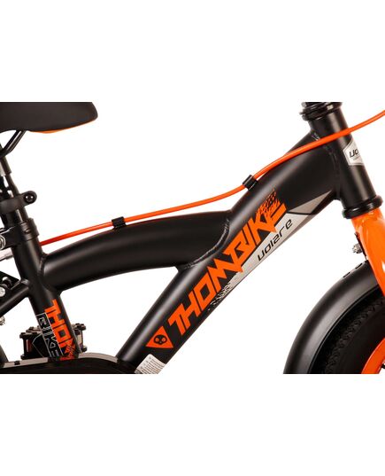 Volare Thombike Kinderfahrrad – Jungen – 12 Zoll – Schwarz Orange – Zwei Handbremsen