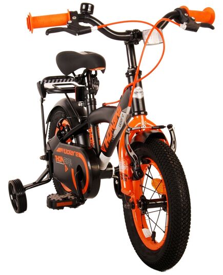 Volare Thombike Kinderfahrrad – Jungen – 12 Zoll – Schwarz Orange – Zwei Handbremsen