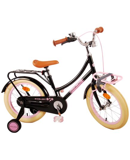 Volare Excellent Kinderfiets - Meisjes - 16 inch - Zwart - 95% afgemonteerd