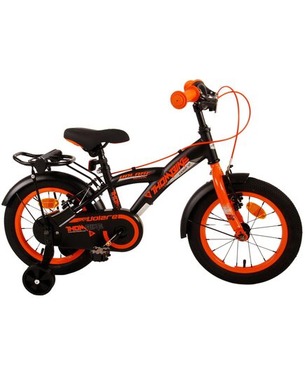 Volare Thombike Kinderfahrrad – Jungen – 14 Zoll – Schwarz Orange – Zwei Handbremsen