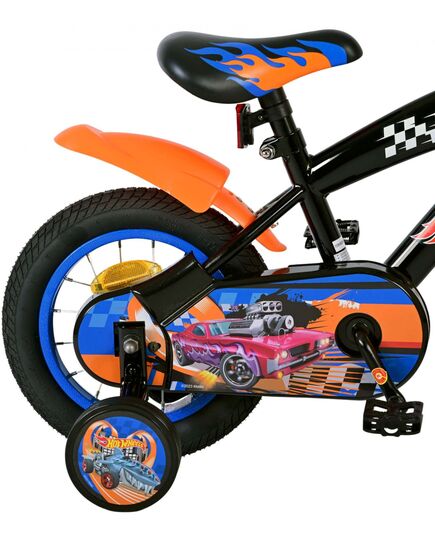 Hot Wheels Kinderfiets - Jongens - 12 inch - Zwart Oranje Blauw - Twee handremmen
