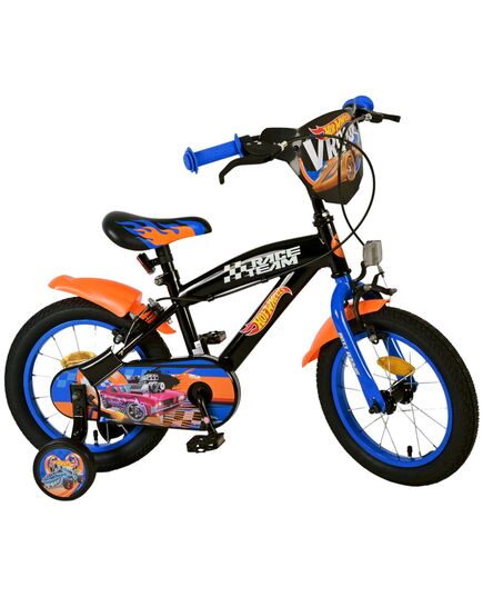 Hot Wheels Kids Bike - Boys - 14 inch - Black Orange Blue
