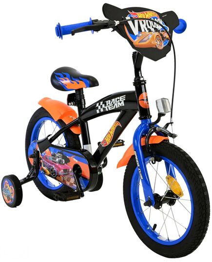 Hot Wheels Kids Bike - Boys - 14 inch - Black Orange Blue