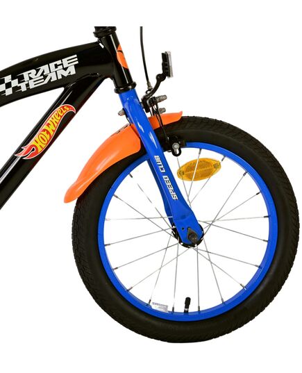 Hot Wheels Kinderfiets - Jongens - 16 inch - Zwart Oranje Blauw - Twee handremmen