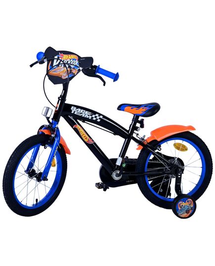 Hot Wheels Kinderfiets - Jongens - 16 inch - Zwart Oranje Blauw - Twee handremmen