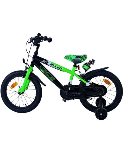 Volare Sportivo børnecykel - Drenge - 16 tommer - Grøn Sort - To håndbremser