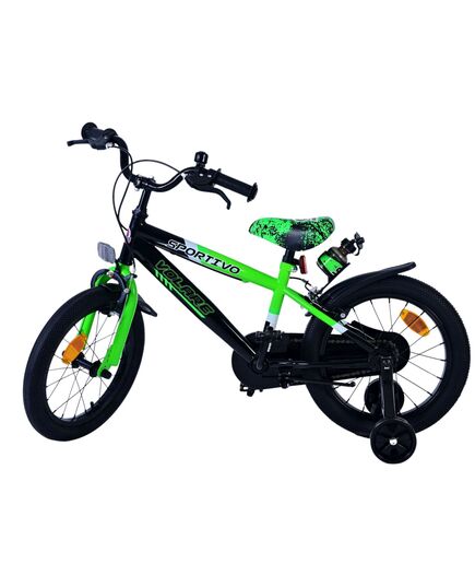 Volare Sportivo børnecykel - Drenge - 16 tommer - Grøn Sort - To håndbremser