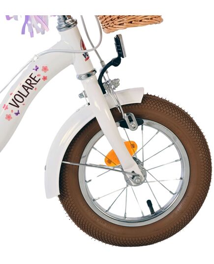 Volare Blossom Kinderfiets - Meisjes - 12 inch - Wit - Twee handremmen