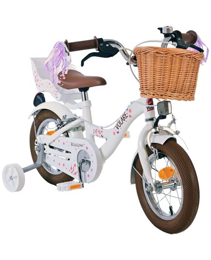Volare Blossom Kinderfiets - Meisjes - 12 inch - Wit - Twee handremmen