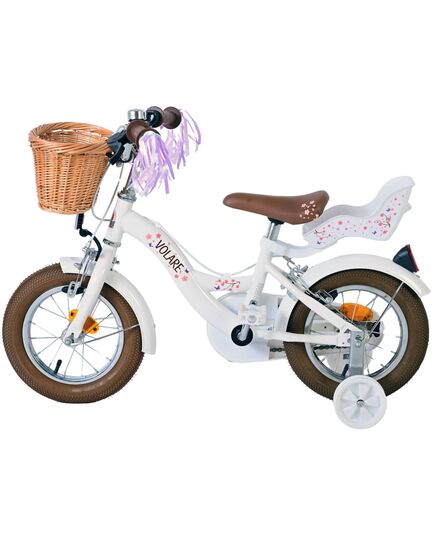Volare Blossom Kinderfiets - Meisjes - 12 inch - Wit - Twee handremmen