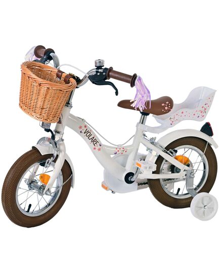 Volare Blossom Kinderfiets - Meisjes - 12 inch - Wit - Twee handremmen
