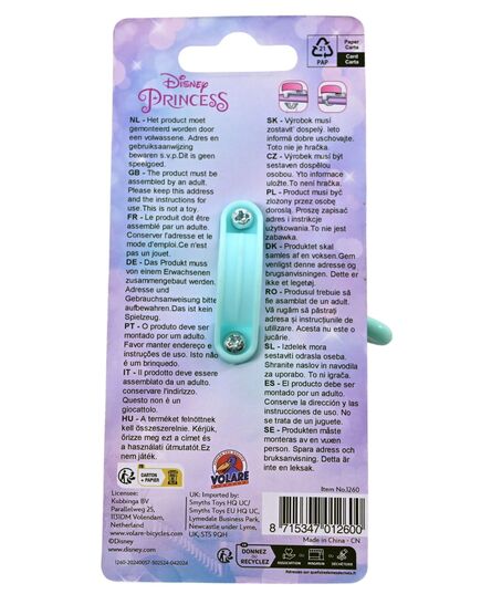 Disney Princess Fietsbel - Meisjes - Roze Blauw