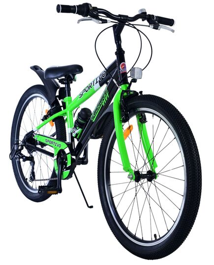 Volare Sportivo Kinderfiets - Jongens - 24 inch - 7 Speed - Zwart Groen