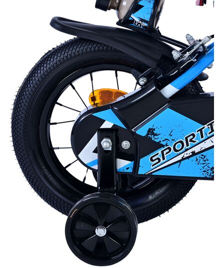Volare Sportivo Kinderfiets - Jongens - 12 inch - Blauw Zwart - Twee Handremmen