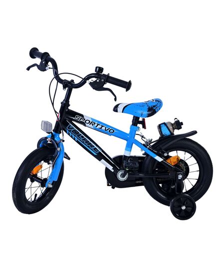 Volare Sportivo Kinderfiets - Jongens - 12 inch - Blauw Zwart - Twee Handremmen