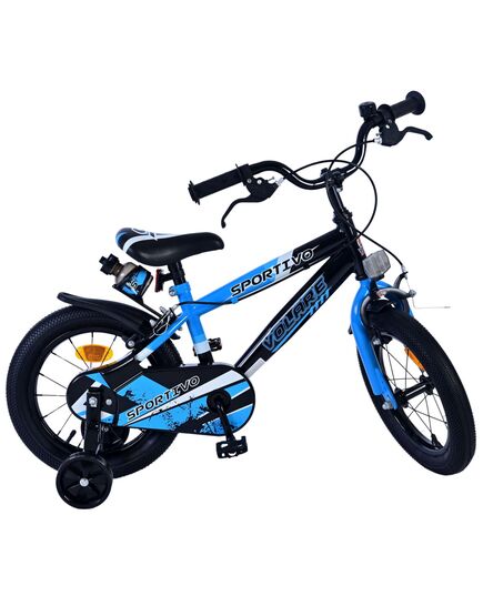 Volare Sportivo Kinderfiets - Jongens - 14 inch - Blauw Zwart - Twee Handremmen