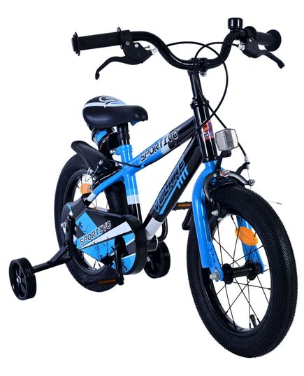 Volare Sportivo Kinderfiets - Jongens - 14 inch - Blauw Zwart - Twee Handremmen