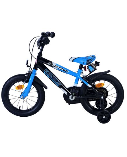 Volare Sportivo Kinderfiets - Jongens - 14 inch - Blauw Zwart - Twee Handremmen