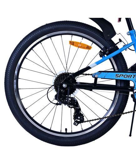 Volare Sportivo Kinderfiets - Jongens - 24 inch - 7 Speed - Zwart Blauw