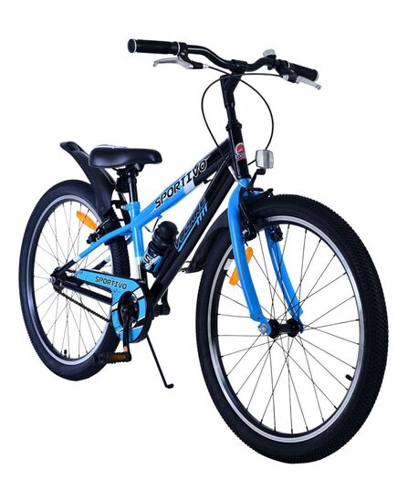 Volare Sportivo Kinderfiets - Jongens - 24 inch - Zwart Blauw - Twee Handremmen