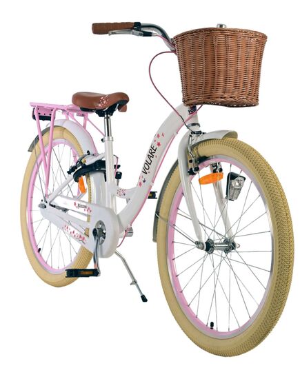 Volare Blossom Kinderfiets - Meisjes - 24 inch - Wit - Twee handremmen