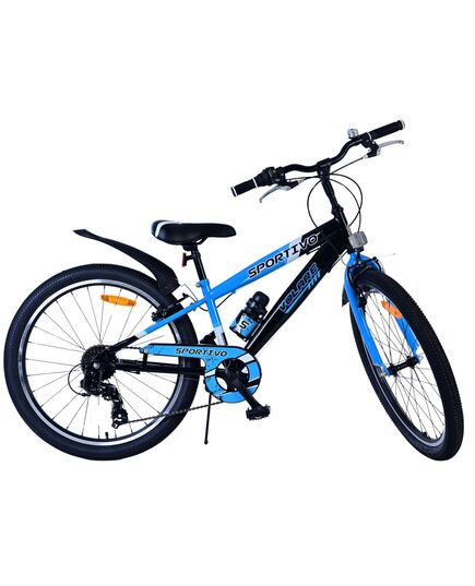 Volare Sportivo Kinderfiets - Jongens - 24 inch - 7 Speed - Zwart Blauw